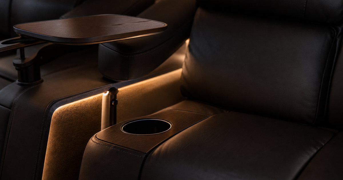 What accessories elevate the viewing experience in a truly luxurious private home theater?