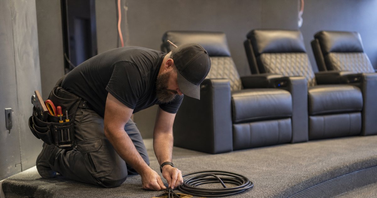 How do you plan power and wiring for motorized luxury theater recliners?
